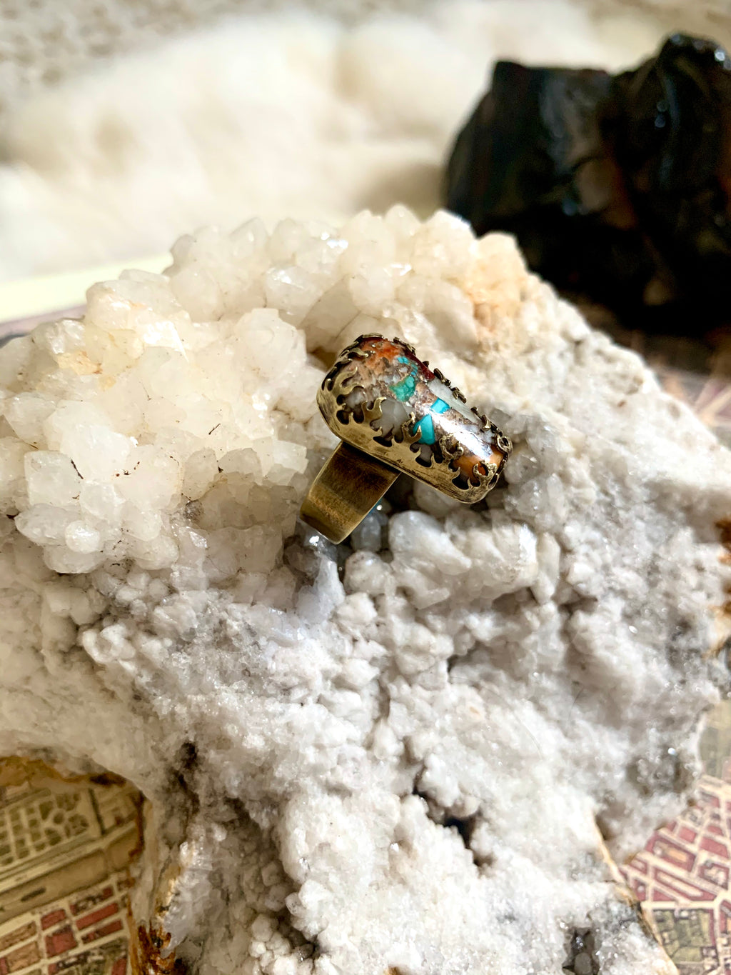 Is it Halloween Yet? Coffin Mohave Copper Turquoise Ring