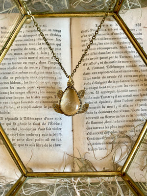 Seedling Sprout Clear Quarts Necklace