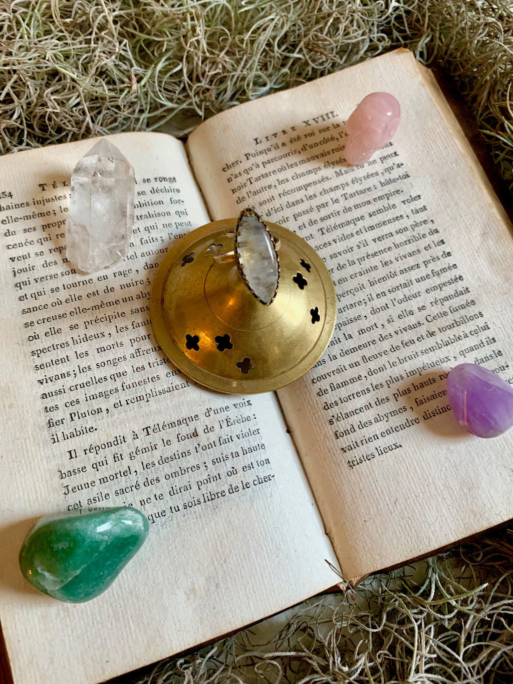 Queen of The North Rainbow Moonstone Ring