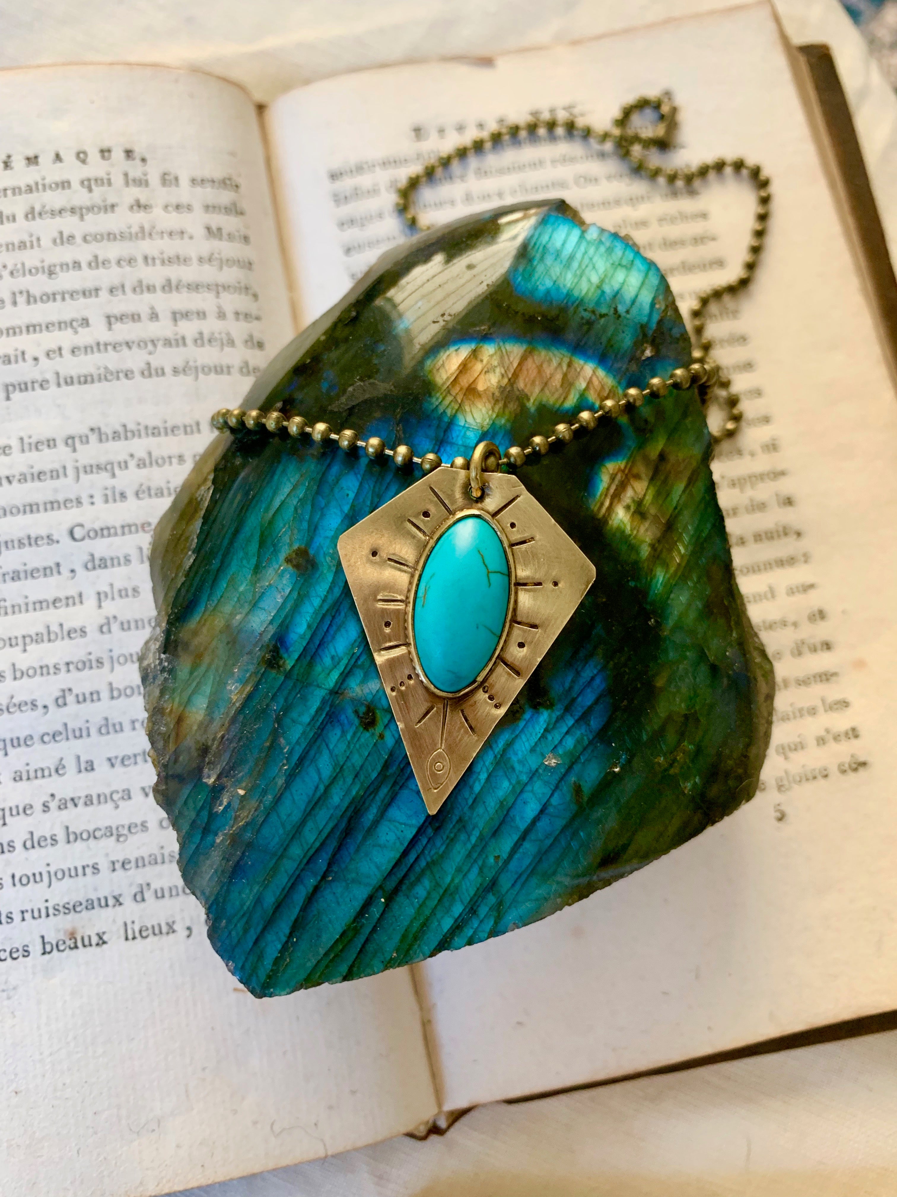 Turquoise Ray of Light Necklace