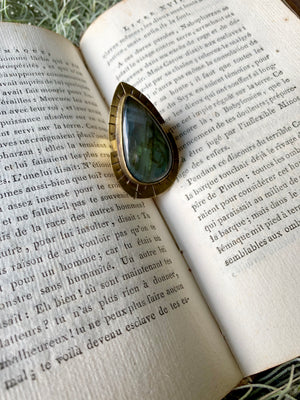 Labradorite Sunburst Brass Ring
