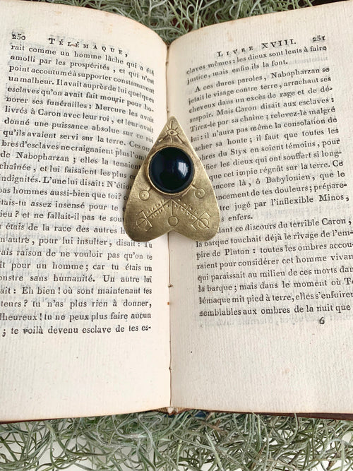 Black Onyx Voodoo Ouija Planchette Ring