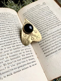Black Onyx Voodoo Ouija Planchette Ring
