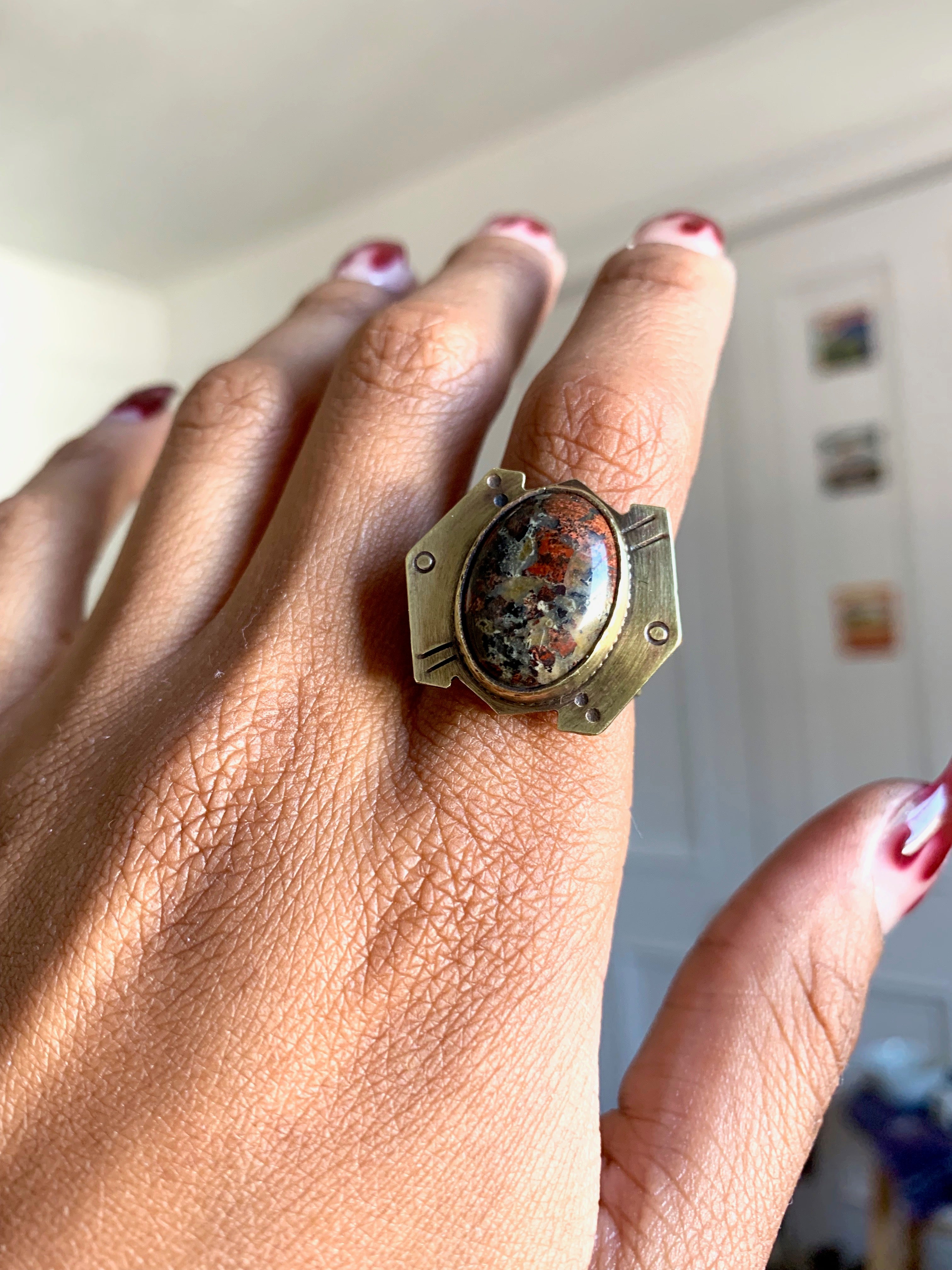 Far Away Time and Space Eudialyte Ring