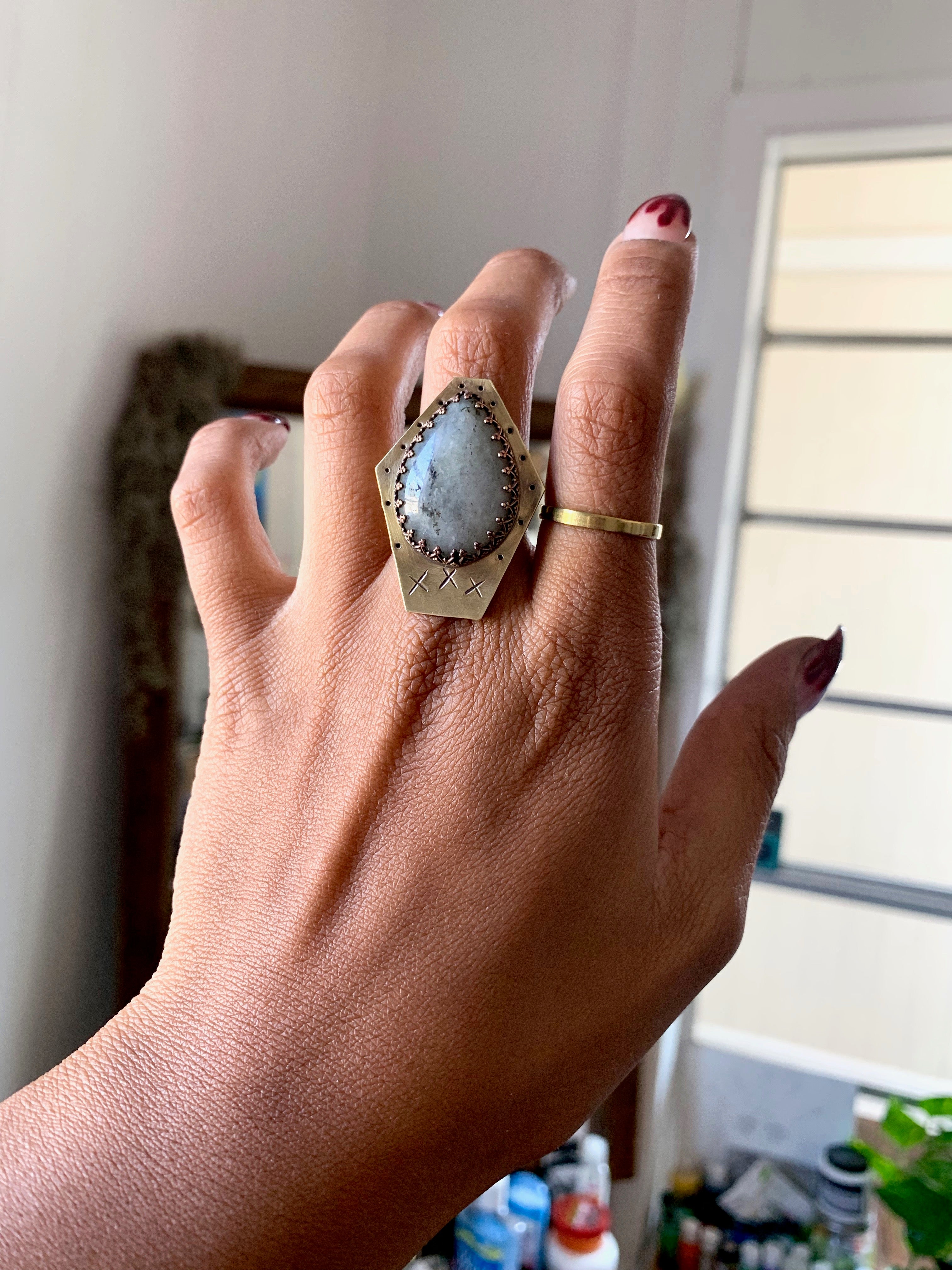 Pick Your Poison Moss Agate Ring