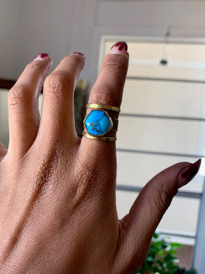 What The Hex Mohave Copper Blue Turquoise Ring