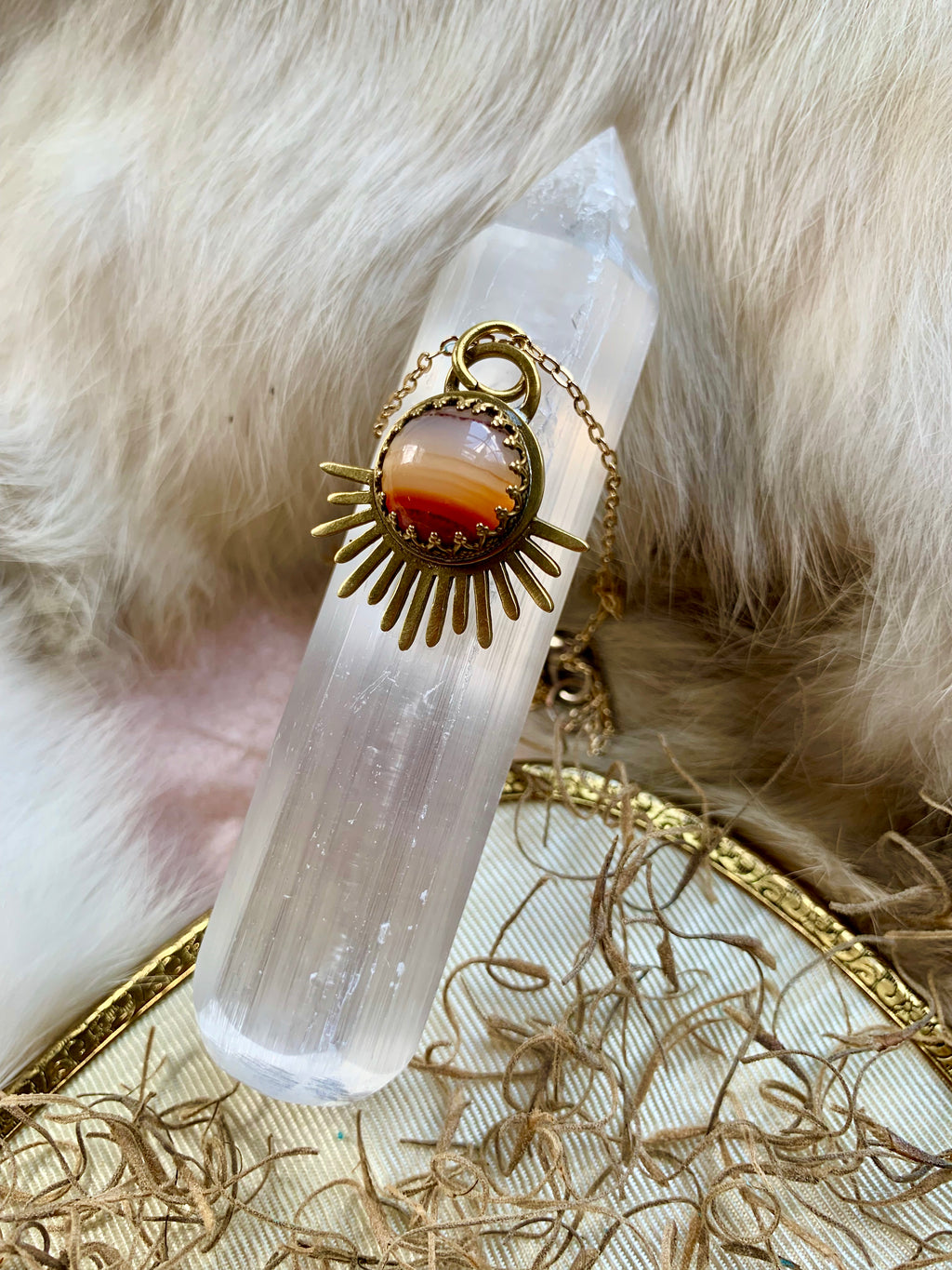 Carnelian Aten Sundrop Necklace