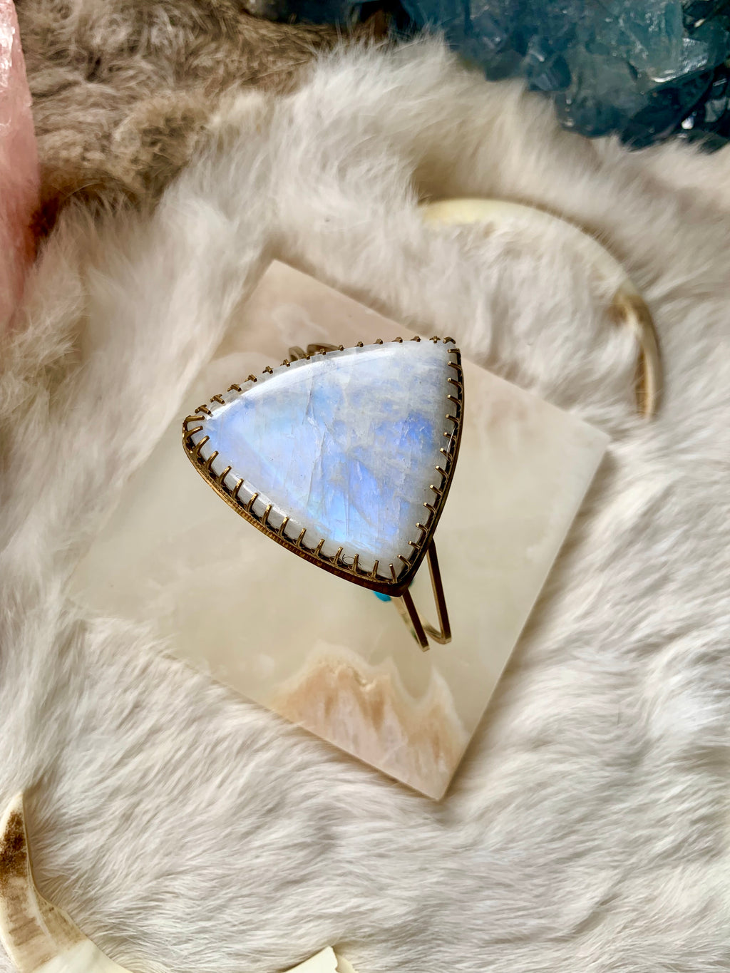 Rainbow Moonstone Clarity Candy Cuff