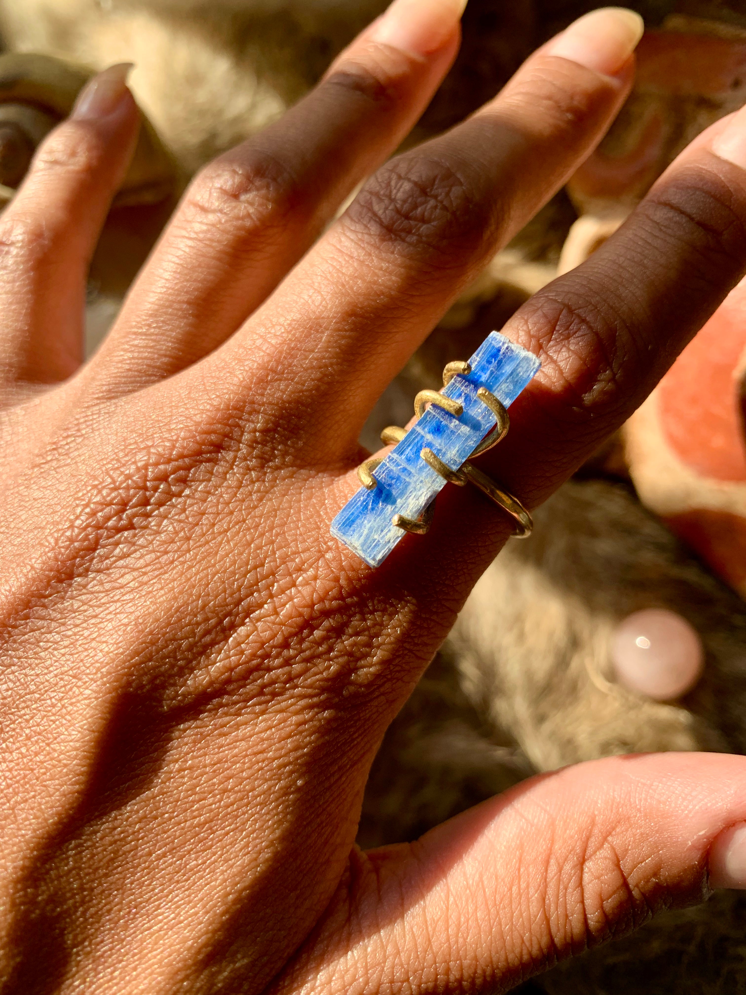 Blue Kyanite 6 Prong Ring