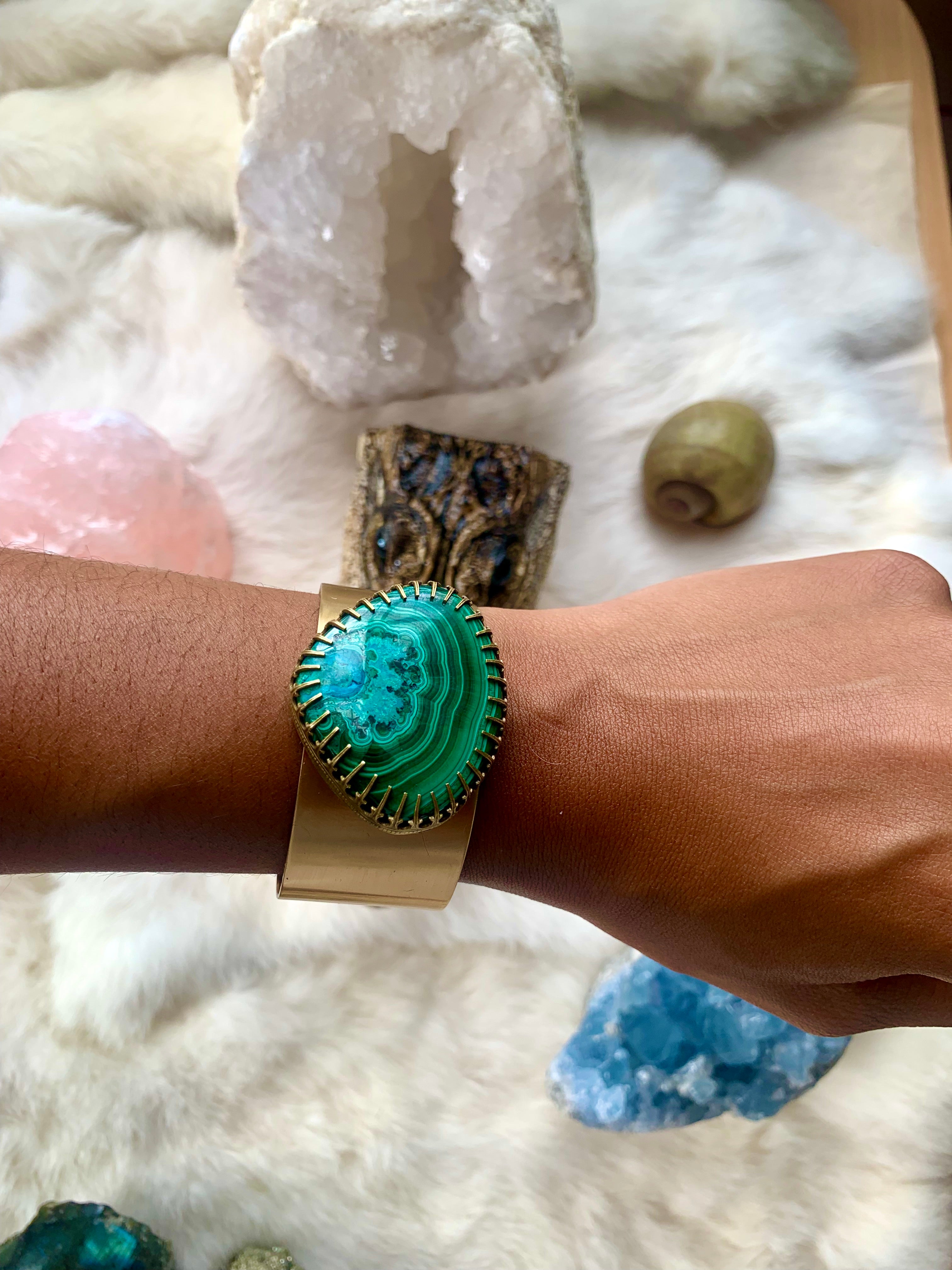 Malachite Chrysocolla Cuff