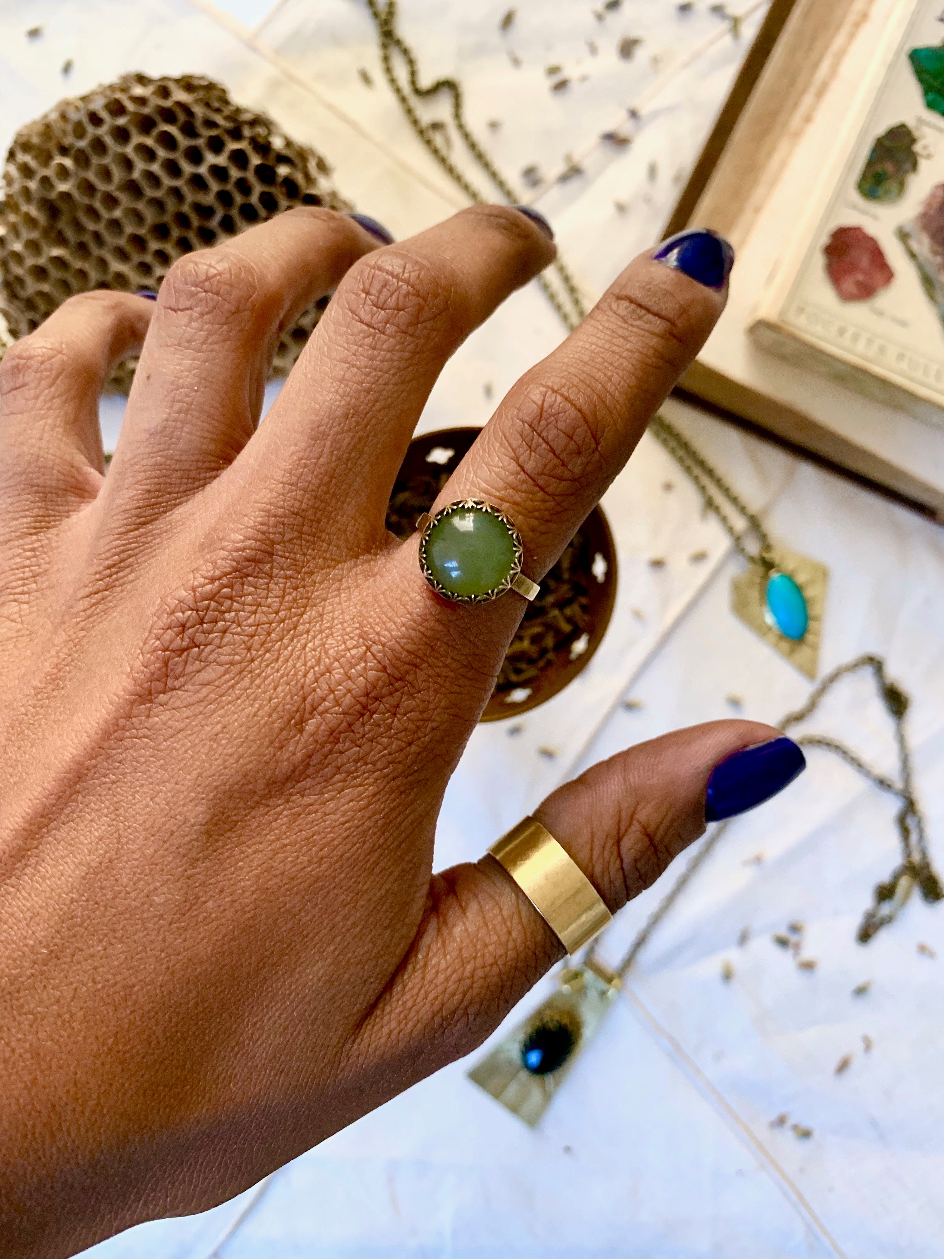 Green Aventurine Protector of Hearts Ring
