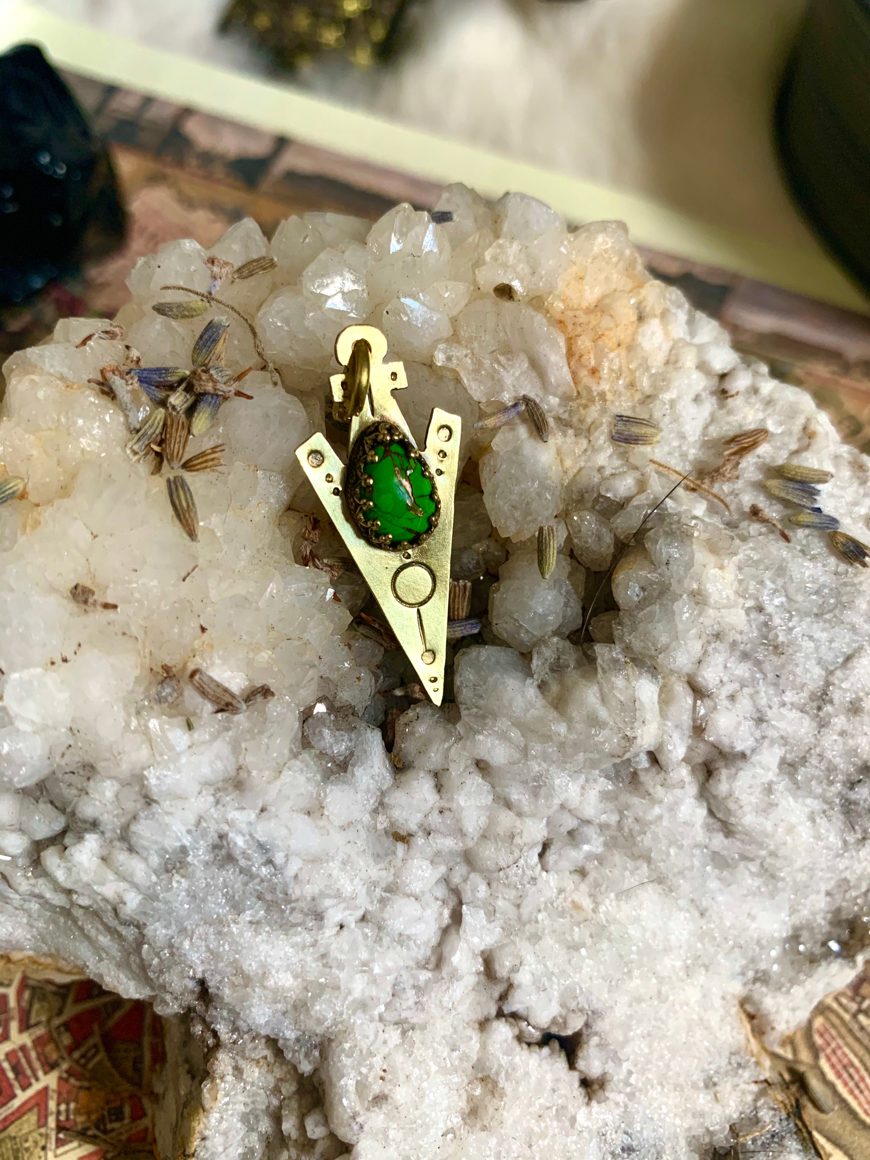 Green Mojave Turquoise Amulet