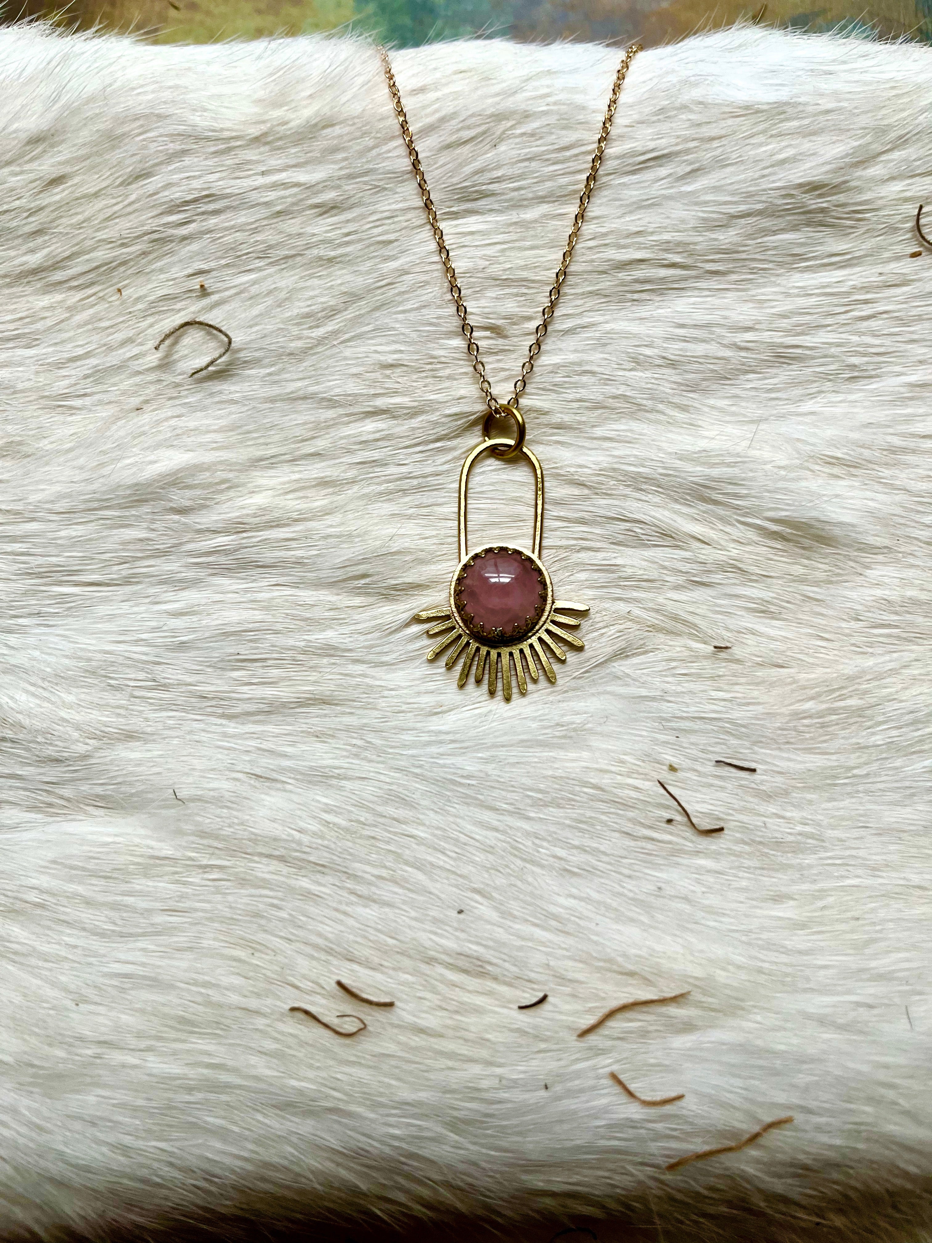 Rose Quartz Aten Sundrop Necklace