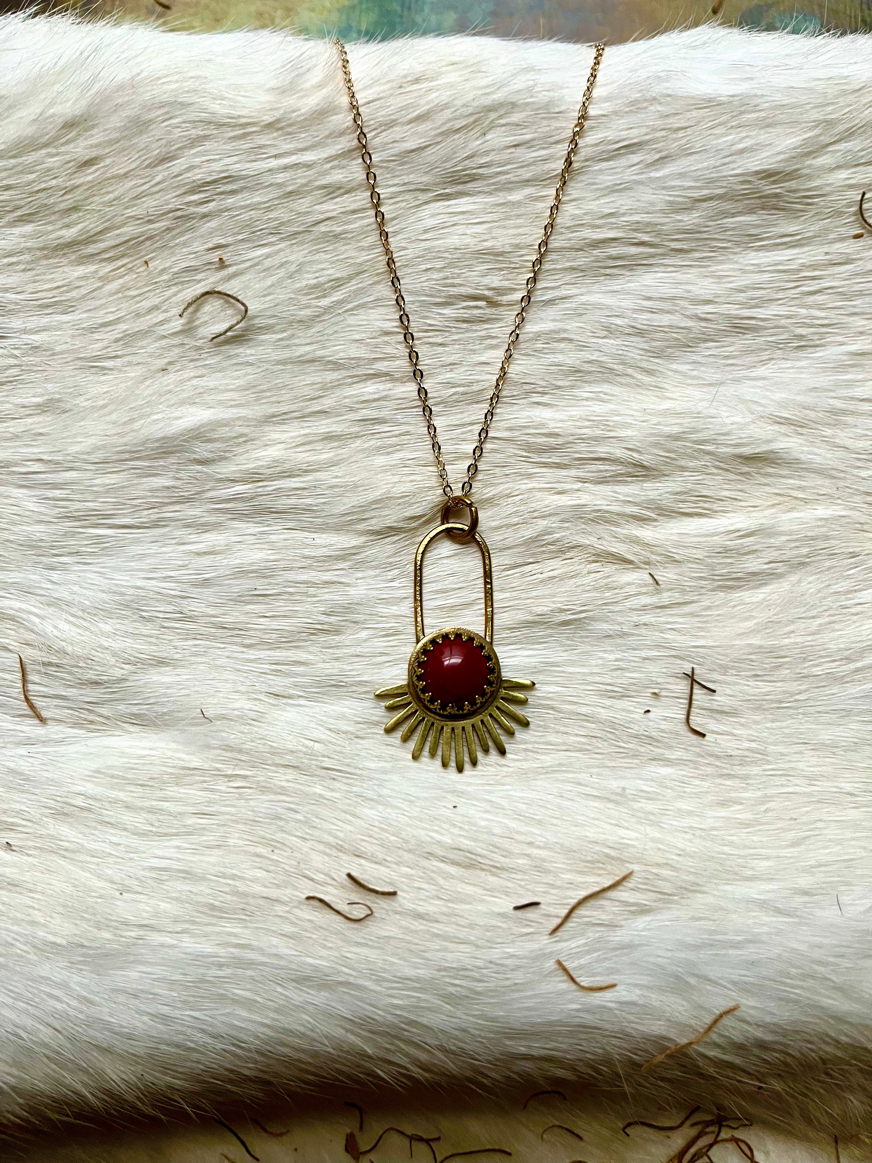 Red Jasper Aten Sundrop Necklace