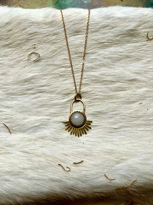 Milky Quartz Aten Sundrop Necklace
