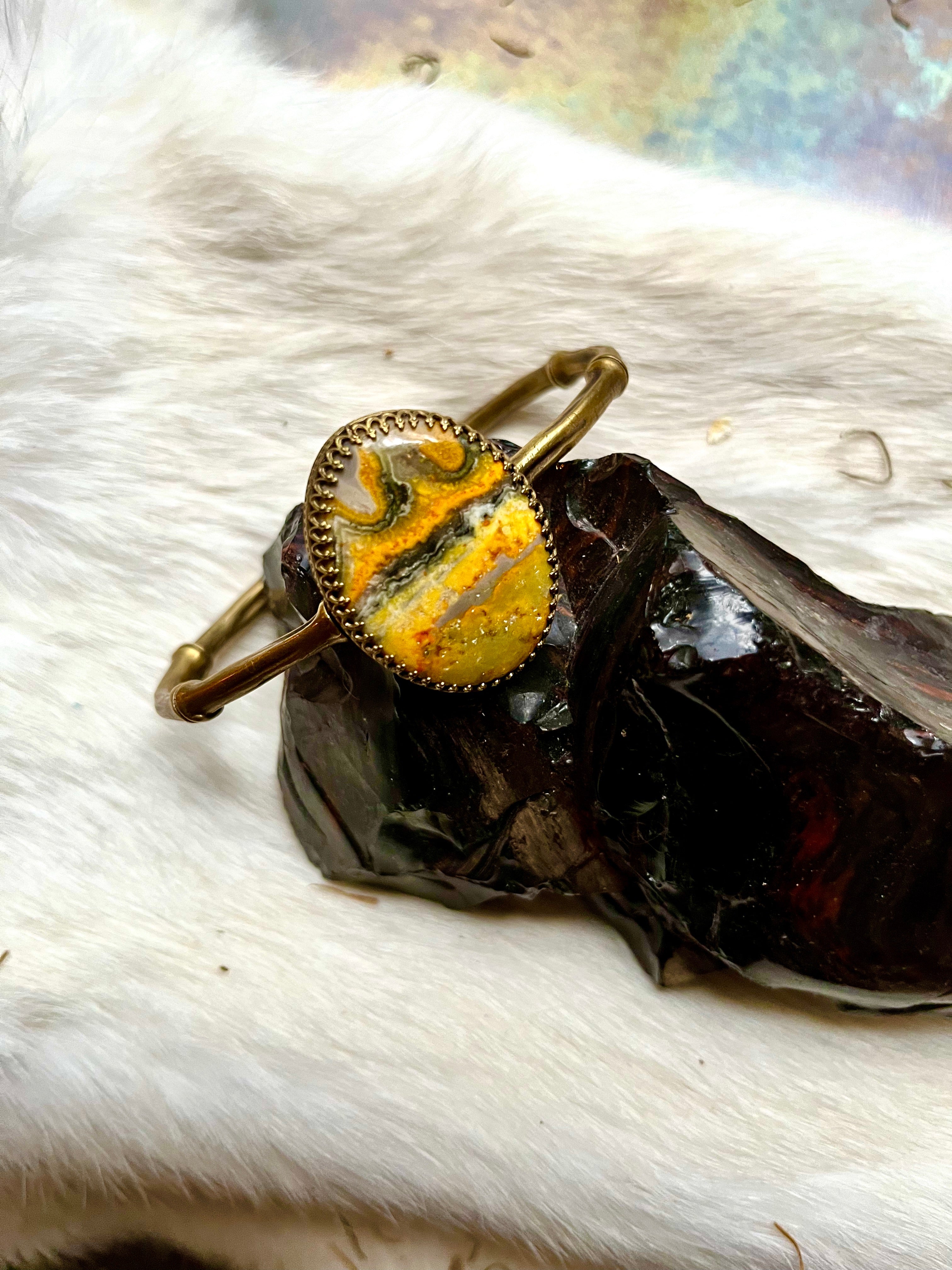 Bumblebee Jasper Bamboo Cuff