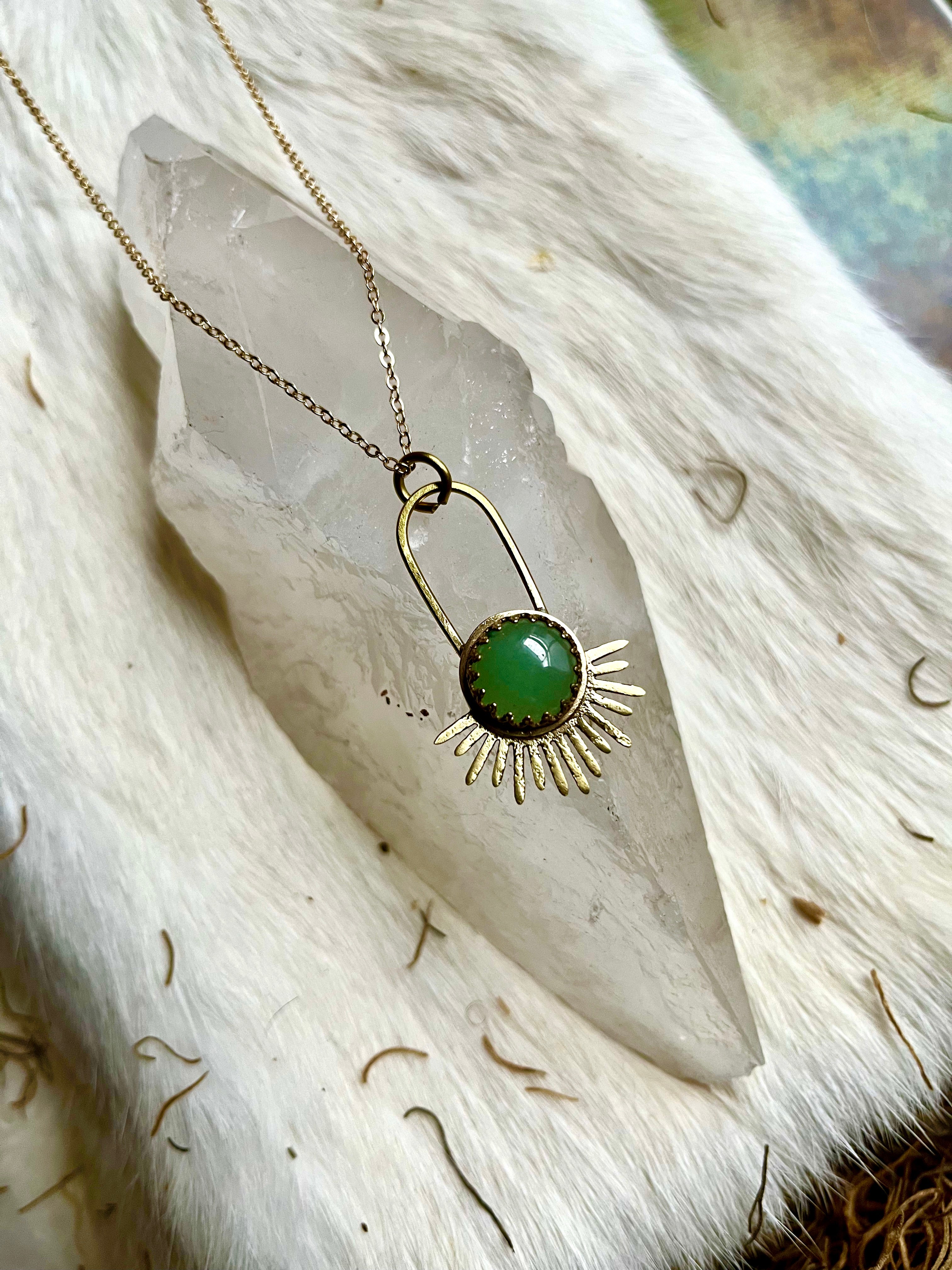 Green Aventurine Aten Sundrop Necklace
