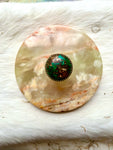 Copper Malachite Oyster Ring