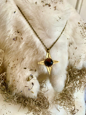Tiger's Eye Compass Necklace
