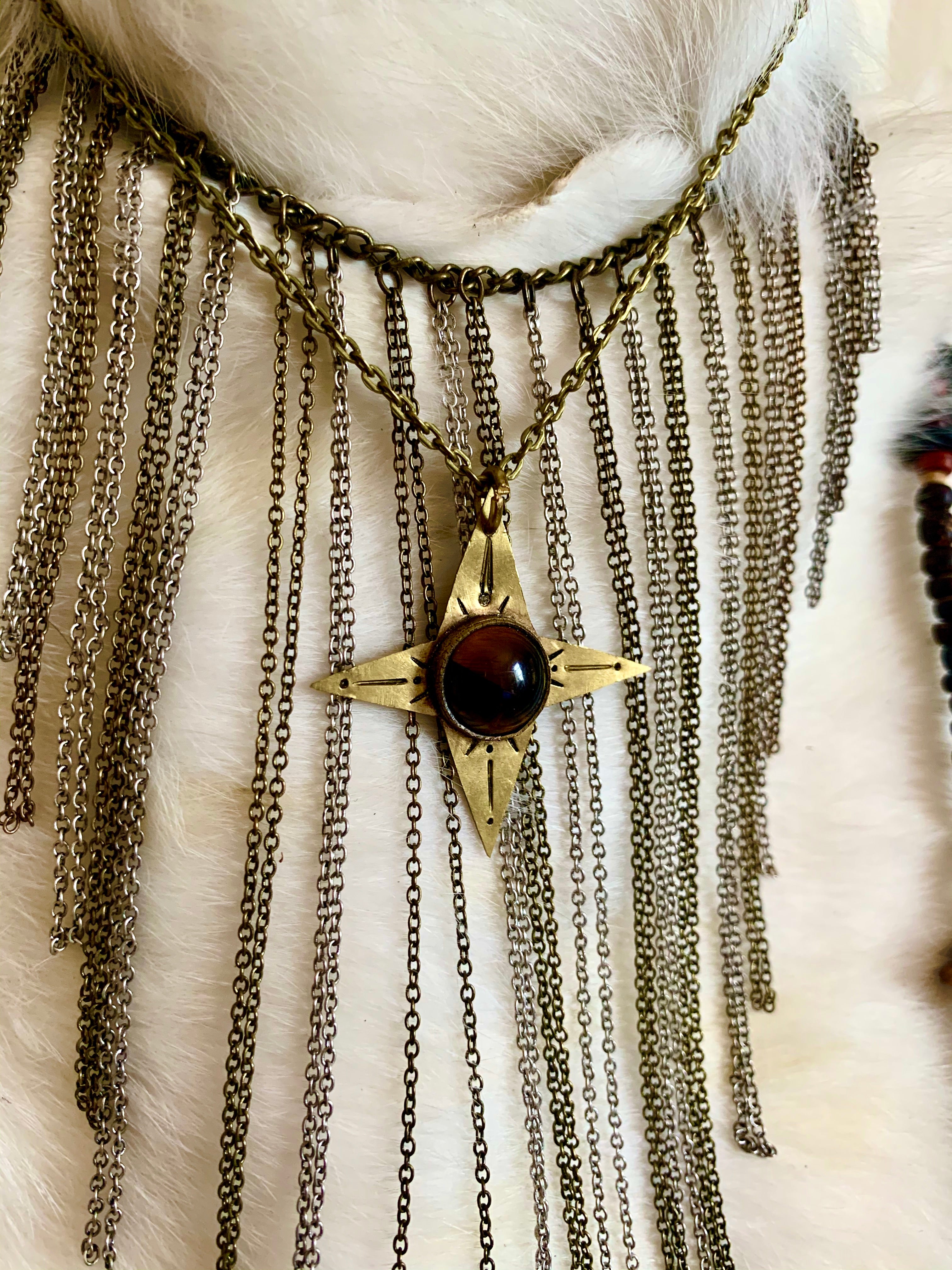 Tiger's Eye Compass Necklace