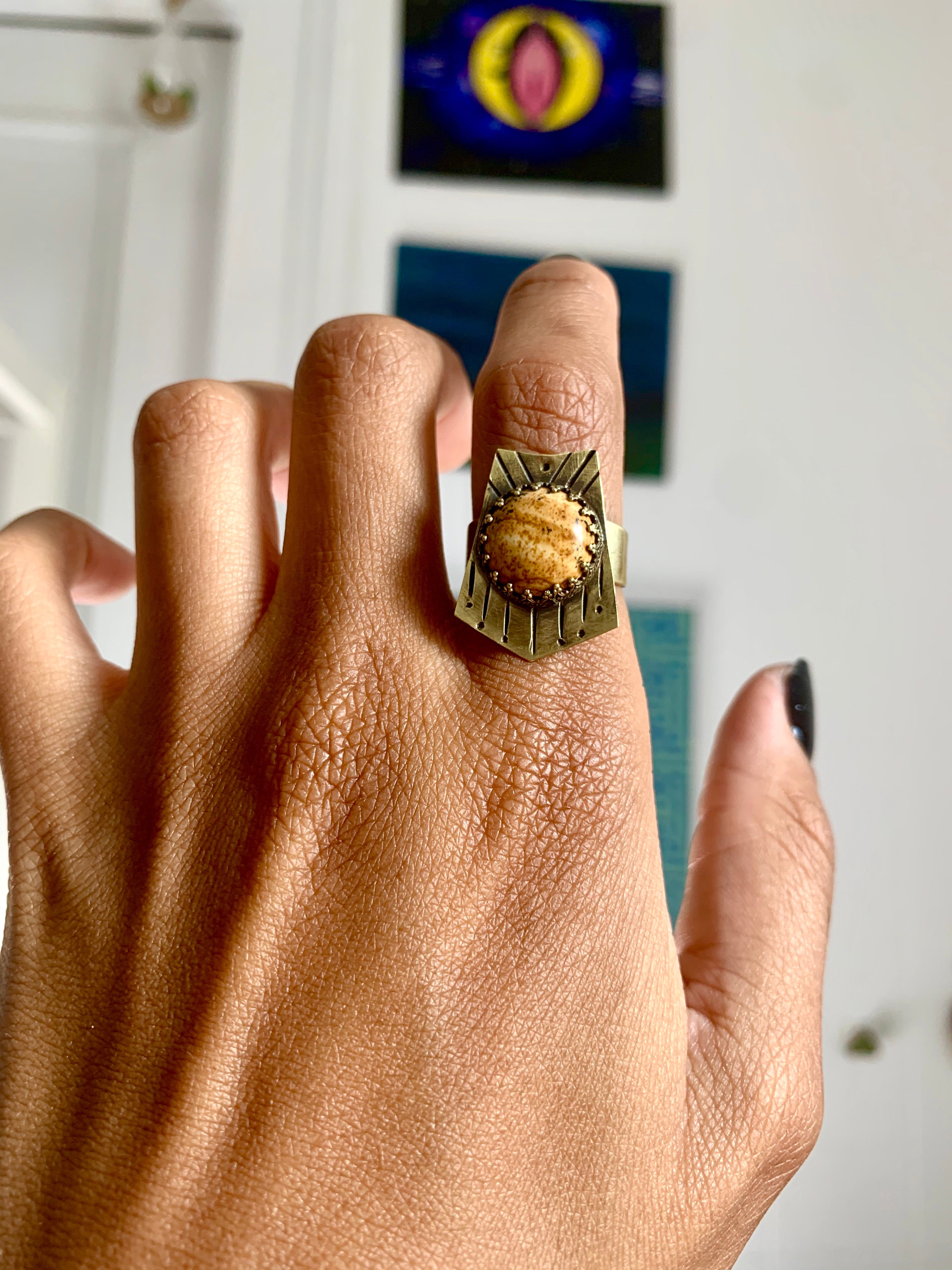 Catalyst to Earth Picture Jasper Ring