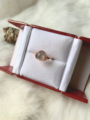 Moonstone Wrapped Copper Ring
