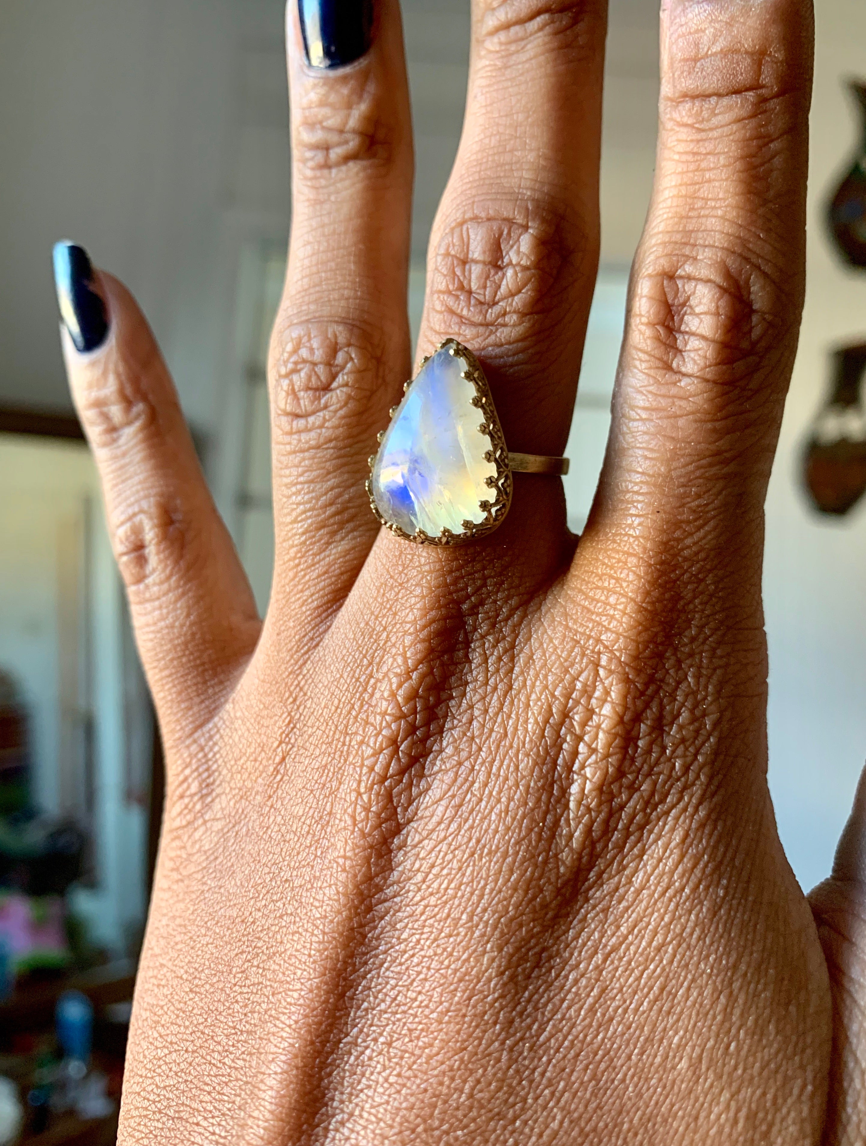 The White Witch Alice In Wonderland Rainbow Moonstone Ring