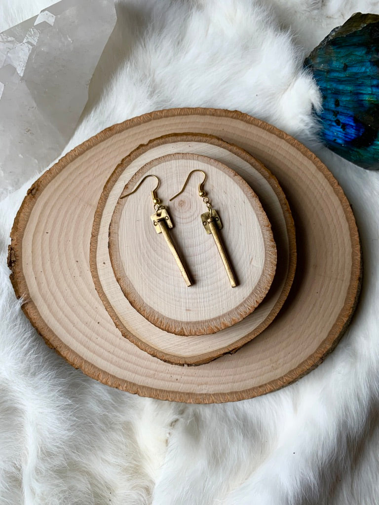 Solid Brass Dangle Earrings